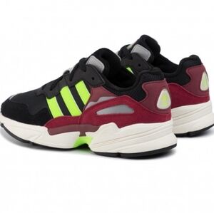 adidas Kids Sneakers Black Neon Green Burgundy